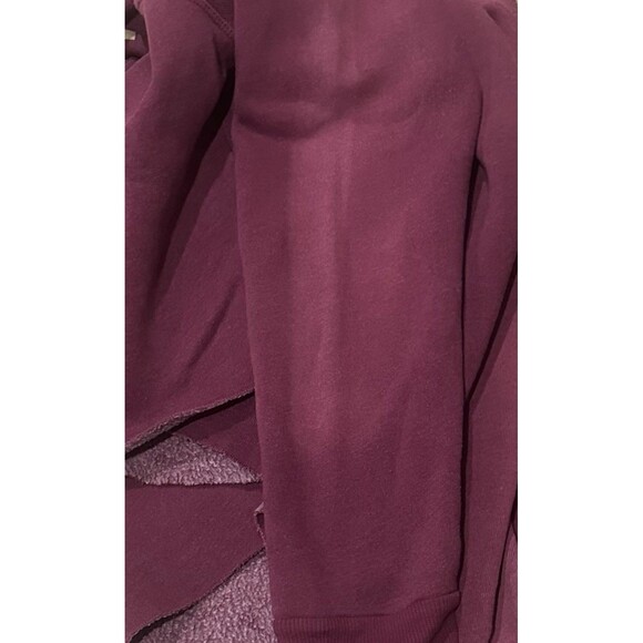 Wildfox Women's XS Venice Beach Pullover Cropped Sweatshirt Oversized Plum - Picture 10 of 11